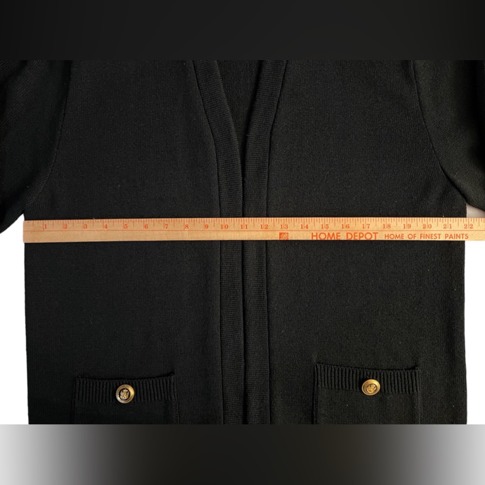 San Reno by Laura Knits Vintage Black Cardigan Sweater  size Large - Picture 7 of 8